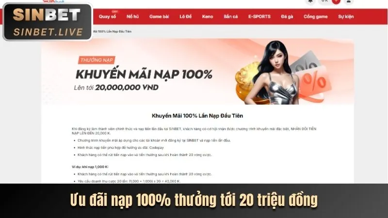 Tiền thưởng nạp lần đầu tại 98win10 Casino